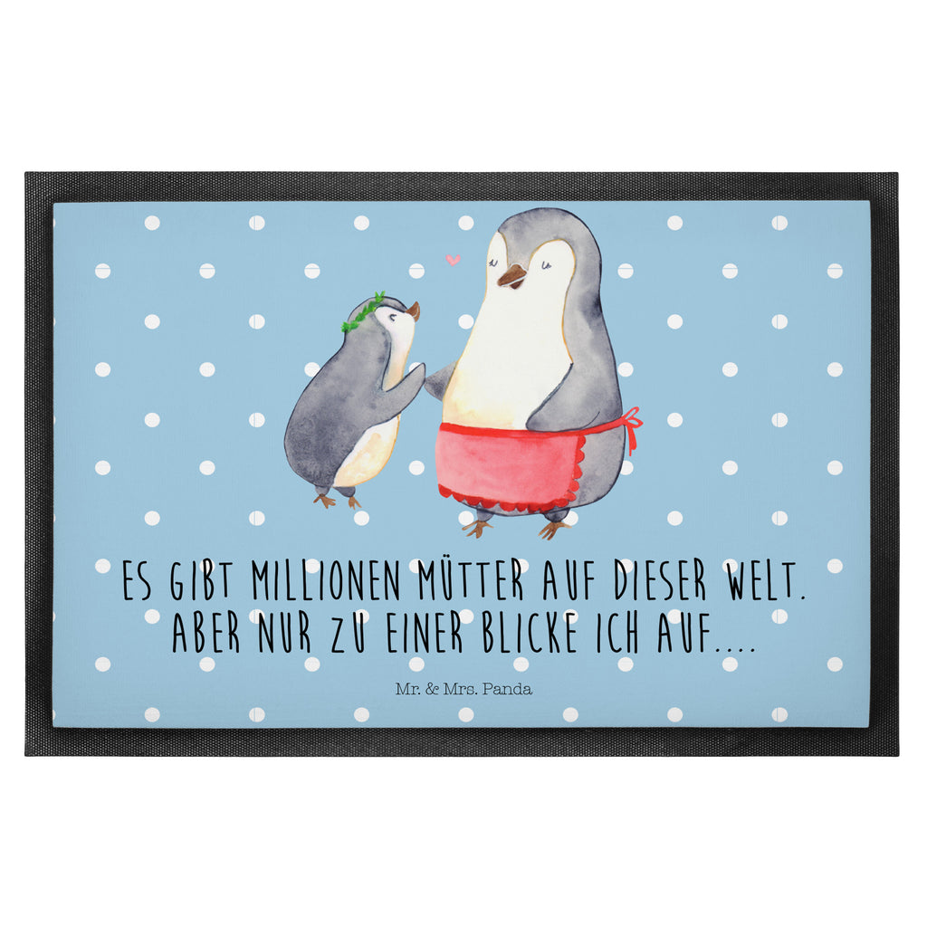 Fußmatte Pinguin mit Kind Geschenk, Muttertag, Mama, Mami, Mutti, Mutter, Geburststag Türvorleger, Schmutzmatte, Fußabtreter, Matte, Schmutzfänger, Fußabstreifer, Schmutzfangmatte, Türmatte, Motivfußmatte,  Haustürmatte, Vorleger  Familie, Vatertag, Muttertag, Bruder, Schwester, Mama, Papa, Oma, Opa