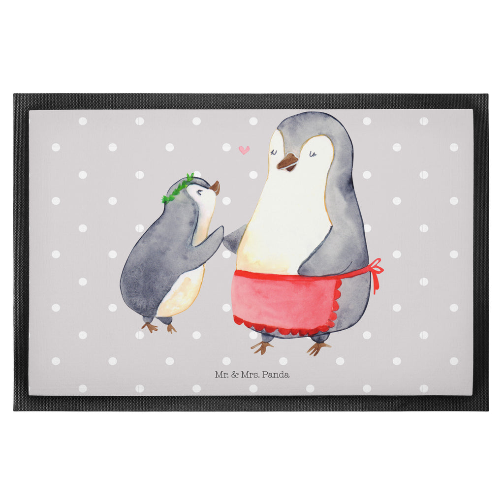 Fußmatte Pinguin mit Kind Geschenk, Muttertag, Mama, Mami, Mutti, Mutter, Geburststag Türvorleger, Schmutzmatte, Fußabtreter, Matte, Schmutzfänger, Fußabstreifer, Schmutzfangmatte, Türmatte, Motivfußmatte,  Haustürmatte, Vorleger  Familie, Vatertag, Muttertag, Bruder, Schwester, Mama, Papa, Oma, Opa