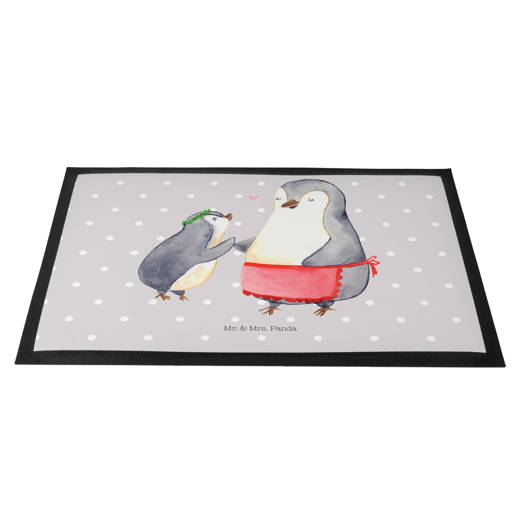 Fußmatte Pinguin mit Kind Geschenk, Muttertag, Mama, Mami, Mutti, Mutter, Geburststag Türvorleger, Schmutzmatte, Fußabtreter, Matte, Schmutzfänger, Fußabstreifer, Schmutzfangmatte, Türmatte, Motivfußmatte,  Haustürmatte, Vorleger  Familie, Vatertag, Muttertag, Bruder, Schwester, Mama, Papa, Oma, Opa