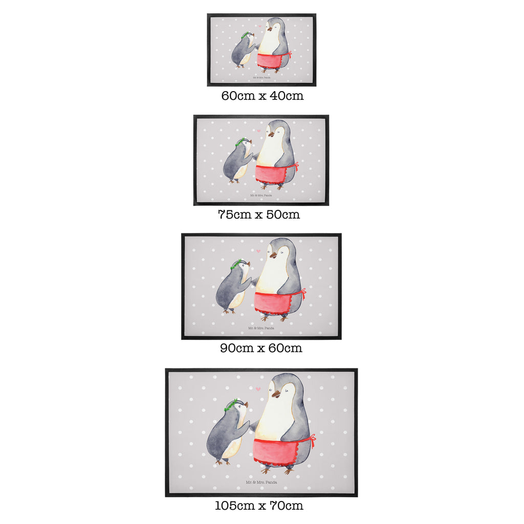 Fußmatte Pinguin mit Kind Geschenk, Muttertag, Mama, Mami, Mutti, Mutter, Geburststag Türvorleger, Schmutzmatte, Fußabtreter, Matte, Schmutzfänger, Fußabstreifer, Schmutzfangmatte, Türmatte, Motivfußmatte,  Haustürmatte, Vorleger  Familie, Vatertag, Muttertag, Bruder, Schwester, Mama, Papa, Oma, Opa