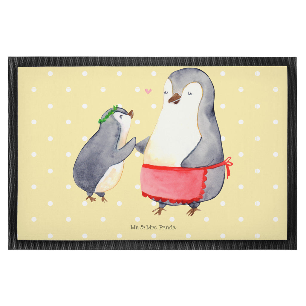 Fußmatte Pinguin mit Kind Geschenk, Muttertag, Mama, Mami, Mutti, Mutter, Geburststag Türvorleger, Schmutzmatte, Fußabtreter, Matte, Schmutzfänger, Fußabstreifer, Schmutzfangmatte, Türmatte, Motivfußmatte,  Haustürmatte, Vorleger  Familie, Vatertag, Muttertag, Bruder, Schwester, Mama, Papa, Oma, Opa