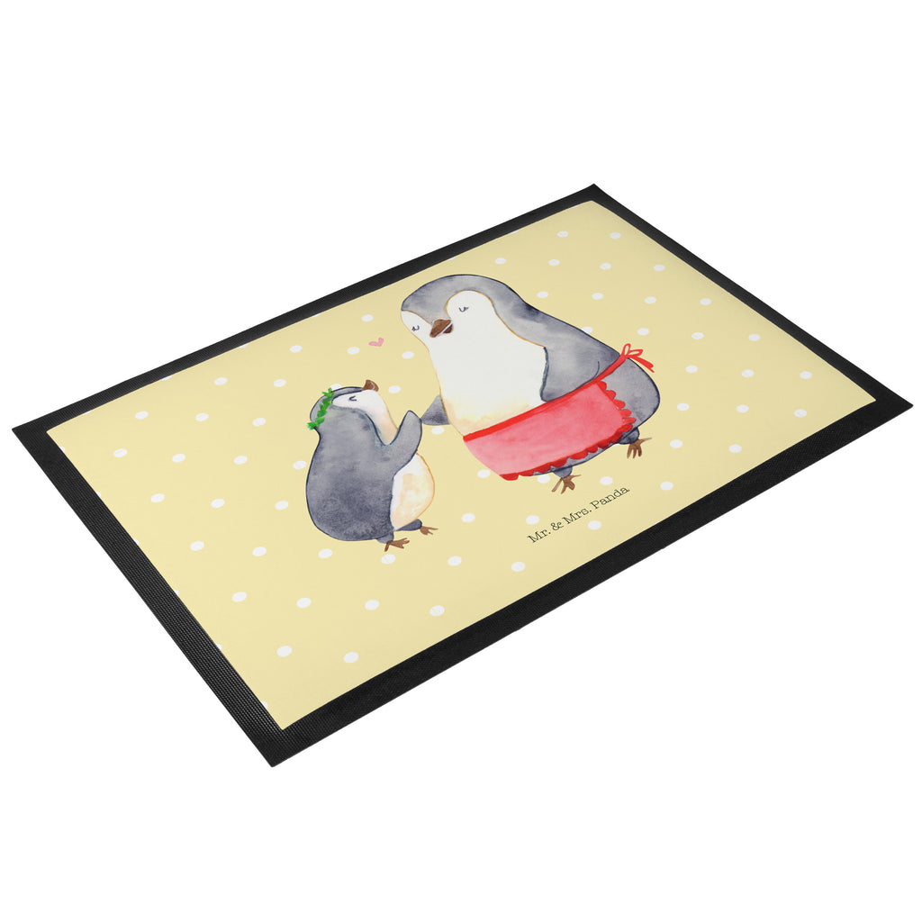 Fußmatte Pinguin mit Kind Geschenk, Muttertag, Mama, Mami, Mutti, Mutter, Geburststag Türvorleger, Schmutzmatte, Fußabtreter, Matte, Schmutzfänger, Fußabstreifer, Schmutzfangmatte, Türmatte, Motivfußmatte,  Haustürmatte, Vorleger  Familie, Vatertag, Muttertag, Bruder, Schwester, Mama, Papa, Oma, Opa