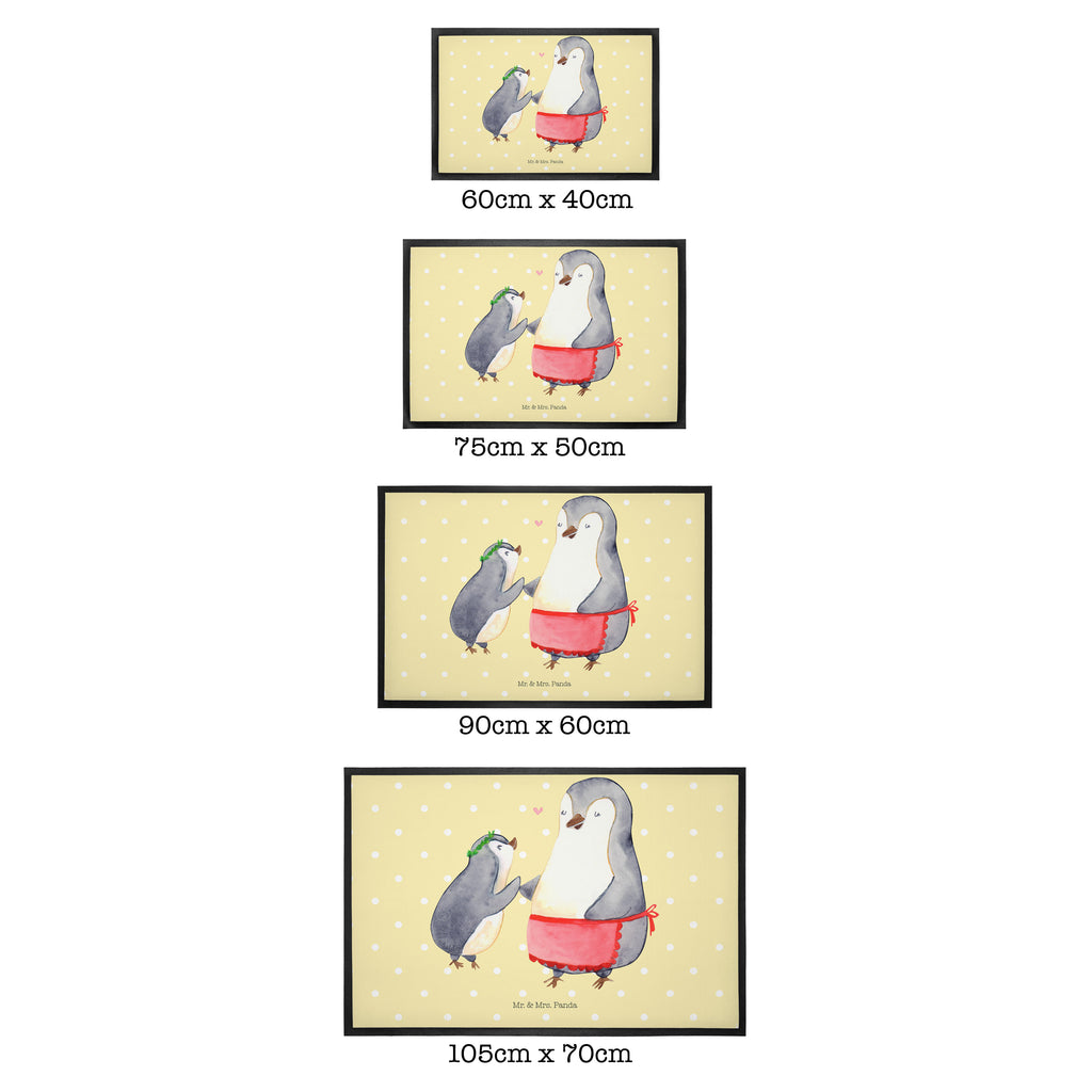 Fußmatte Pinguin mit Kind Geschenk, Muttertag, Mama, Mami, Mutti, Mutter, Geburststag Türvorleger, Schmutzmatte, Fußabtreter, Matte, Schmutzfänger, Fußabstreifer, Schmutzfangmatte, Türmatte, Motivfußmatte,  Haustürmatte, Vorleger  Familie, Vatertag, Muttertag, Bruder, Schwester, Mama, Papa, Oma, Opa