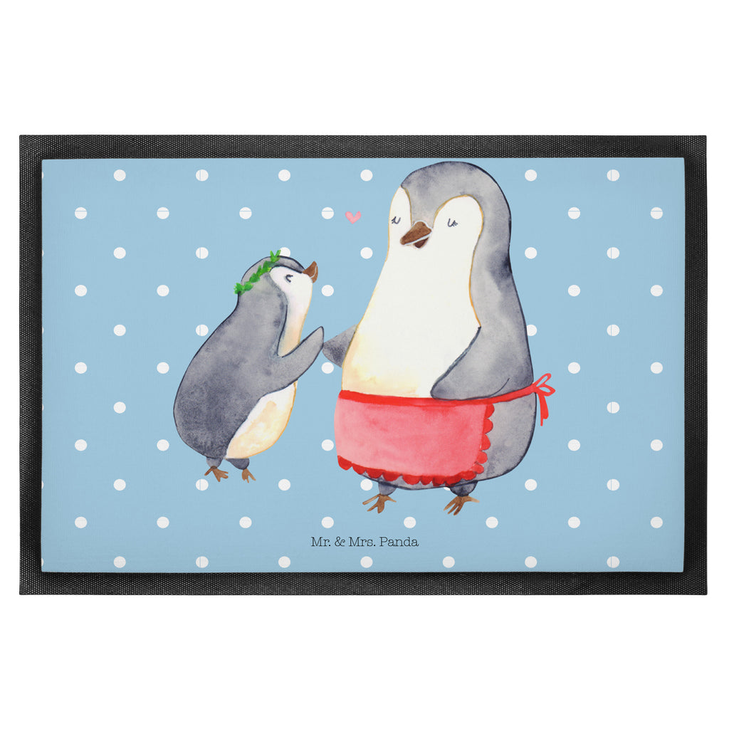 Fußmatte Pinguin mit Kind Geschenk, Muttertag, Mama, Mami, Mutti, Mutter, Geburststag Türvorleger, Schmutzmatte, Fußabtreter, Matte, Schmutzfänger, Fußabstreifer, Schmutzfangmatte, Türmatte, Motivfußmatte,  Haustürmatte, Vorleger  Familie, Vatertag, Muttertag, Bruder, Schwester, Mama, Papa, Oma, Opa