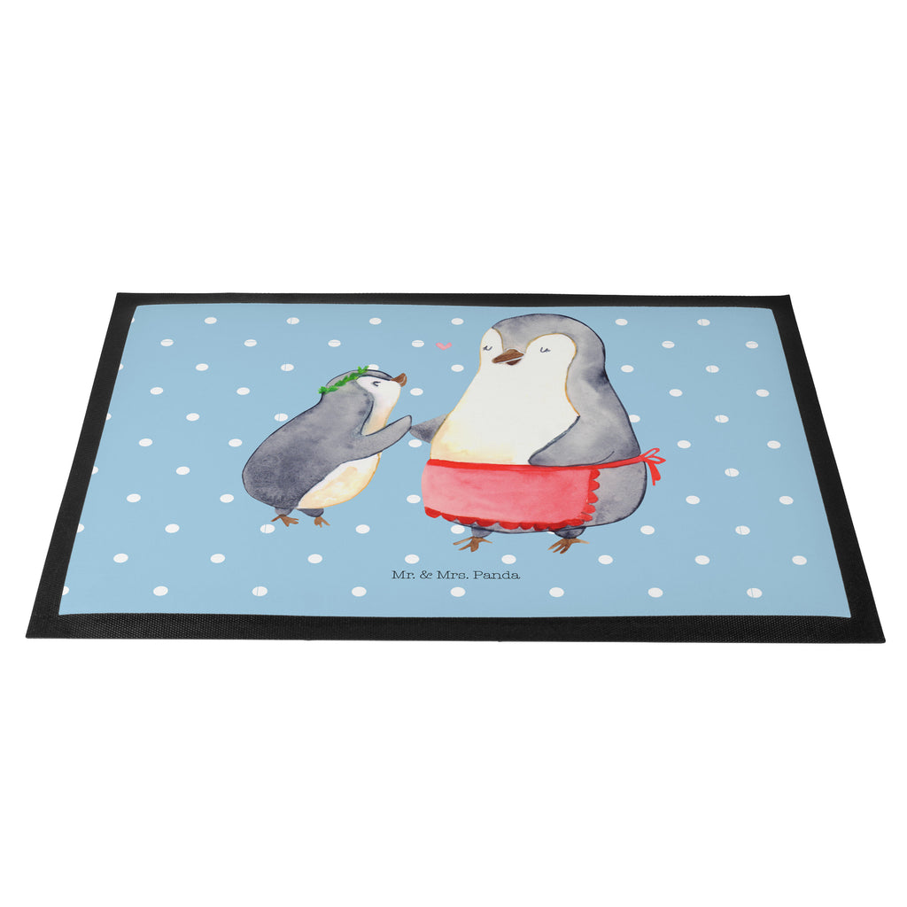 Fußmatte Pinguin mit Kind Geschenk, Muttertag, Mama, Mami, Mutti, Mutter, Geburststag Türvorleger, Schmutzmatte, Fußabtreter, Matte, Schmutzfänger, Fußabstreifer, Schmutzfangmatte, Türmatte, Motivfußmatte,  Haustürmatte, Vorleger  Familie, Vatertag, Muttertag, Bruder, Schwester, Mama, Papa, Oma, Opa