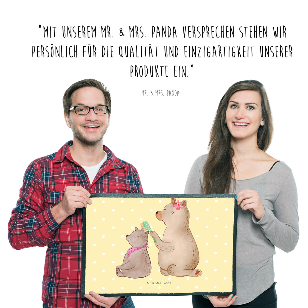 Fußmatte Bär mit Kind Geschenk, Muttertag, Mutti, Mama, Mutter Türvorleger, Schmutzmatte, Fußabtreter, Matte, Schmutzfänger, Fußabstreifer, Schmutzfangmatte, Türmatte, Motivfußmatte,  Haustürmatte, Vorleger  Familie, Vatertag, Muttertag, Bruder, Schwester, Mama, Papa, Oma, Opa