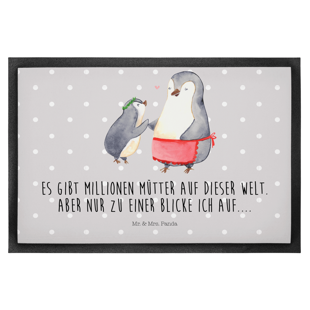 Fußmatte Pinguin mit Kind Geschenk, Muttertag, Mama, Mami, Mutti, Mutter, Geburststag Türvorleger, Schmutzmatte, Fußabtreter, Matte, Schmutzfänger, Fußabstreifer, Schmutzfangmatte, Türmatte, Motivfußmatte,  Haustürmatte, Vorleger  Familie, Vatertag, Muttertag, Bruder, Schwester, Mama, Papa, Oma, Opa