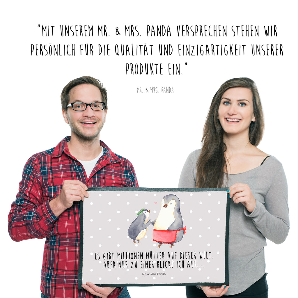Fußmatte Pinguin mit Kind Geschenk, Muttertag, Mama, Mami, Mutti, Mutter, Geburststag Türvorleger, Schmutzmatte, Fußabtreter, Matte, Schmutzfänger, Fußabstreifer, Schmutzfangmatte, Türmatte, Motivfußmatte,  Haustürmatte, Vorleger  Familie, Vatertag, Muttertag, Bruder, Schwester, Mama, Papa, Oma, Opa