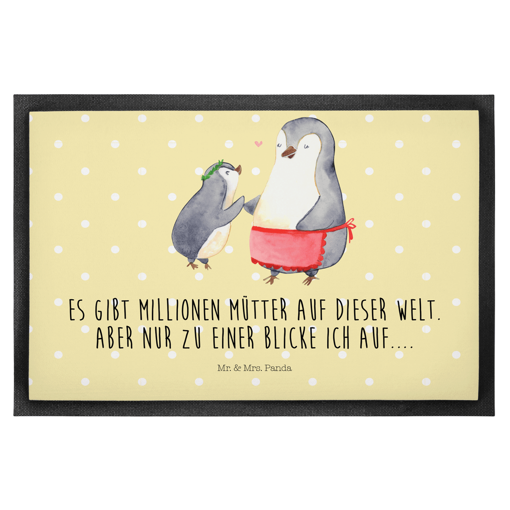 Fußmatte Pinguin mit Kind Geschenk, Muttertag, Mama, Mami, Mutti, Mutter, Geburststag Türvorleger, Schmutzmatte, Fußabtreter, Matte, Schmutzfänger, Fußabstreifer, Schmutzfangmatte, Türmatte, Motivfußmatte,  Haustürmatte, Vorleger  Familie, Vatertag, Muttertag, Bruder, Schwester, Mama, Papa, Oma, Opa