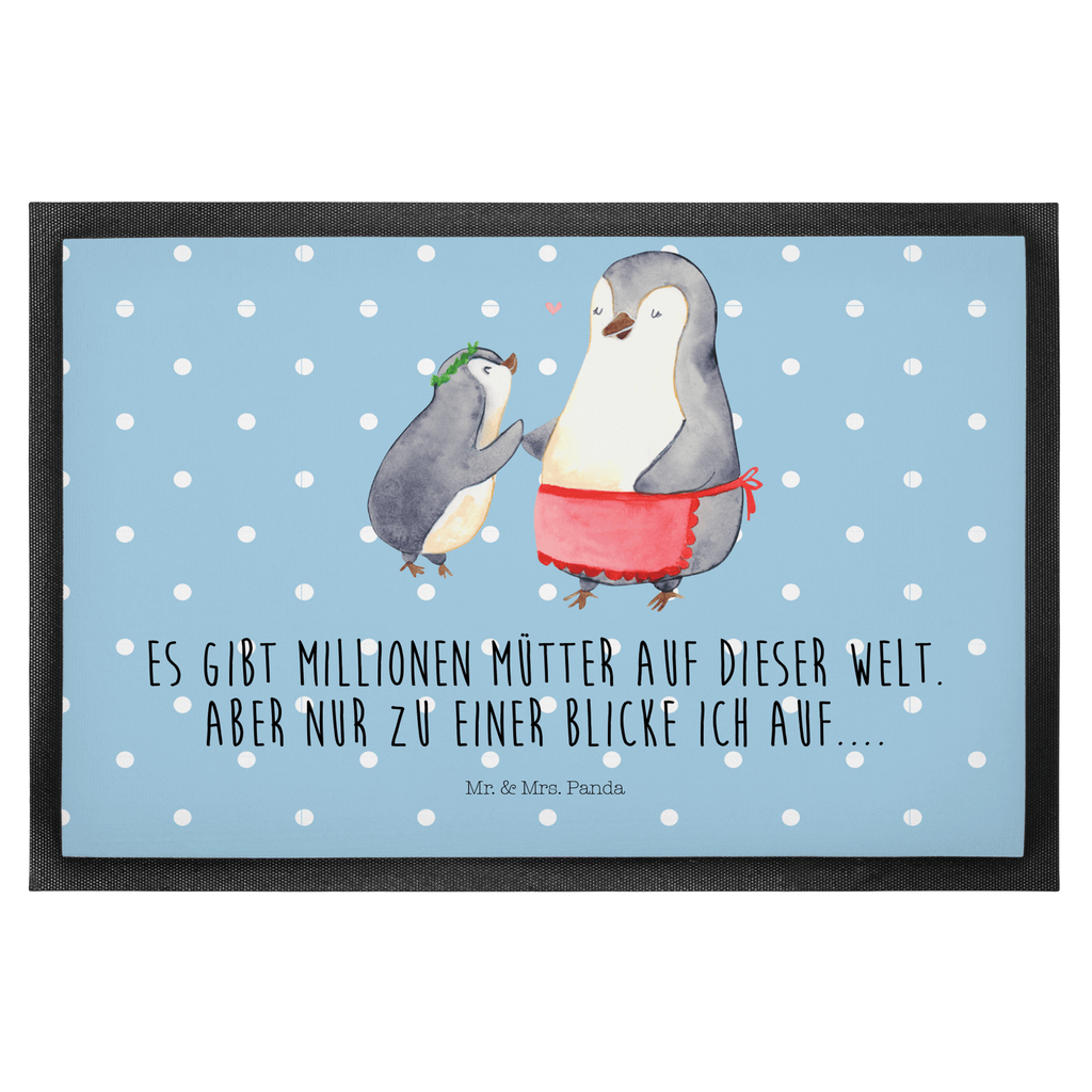 Fußmatte Pinguin mit Kind Geschenk, Muttertag, Mama, Mami, Mutti, Mutter, Geburststag Türvorleger, Schmutzmatte, Fußabtreter, Matte, Schmutzfänger, Fußabstreifer, Schmutzfangmatte, Türmatte, Motivfußmatte,  Haustürmatte, Vorleger  Familie, Vatertag, Muttertag, Bruder, Schwester, Mama, Papa, Oma, Opa