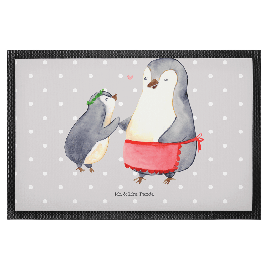 Fußmatte Pinguin mit Kind Geschenk, Muttertag, Mama, Mami, Mutti, Mutter, Geburststag Türvorleger, Schmutzmatte, Fußabtreter, Matte, Schmutzfänger, Fußabstreifer, Schmutzfangmatte, Türmatte, Motivfußmatte,  Haustürmatte, Vorleger  Familie, Vatertag, Muttertag, Bruder, Schwester, Mama, Papa, Oma, Opa