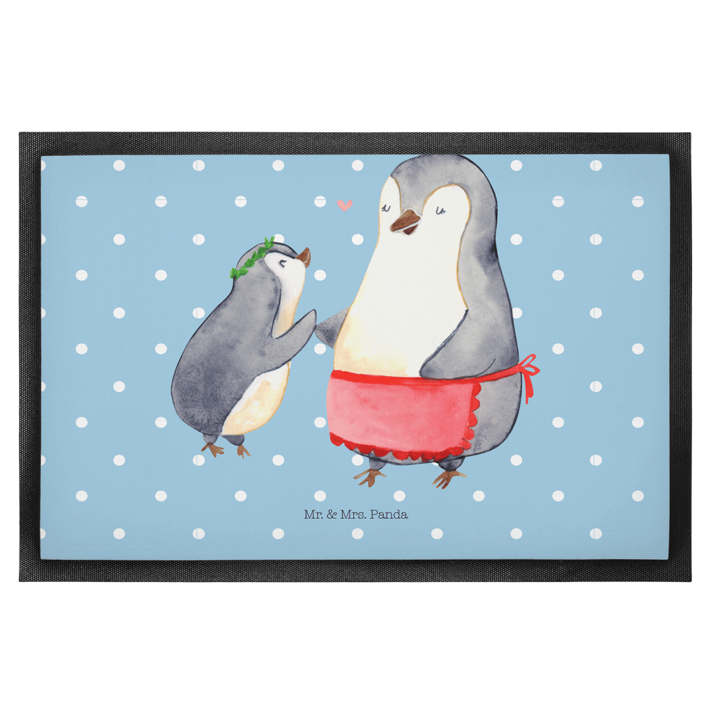 Fußmatte Pinguin mit Kind Geschenk, Muttertag, Mama, Mami, Mutti, Mutter, Geburststag Türvorleger, Schmutzmatte, Fußabtreter, Matte, Schmutzfänger, Fußabstreifer, Schmutzfangmatte, Türmatte, Motivfußmatte,  Haustürmatte, Vorleger  Familie, Vatertag, Muttertag, Bruder, Schwester, Mama, Papa, Oma, Opa