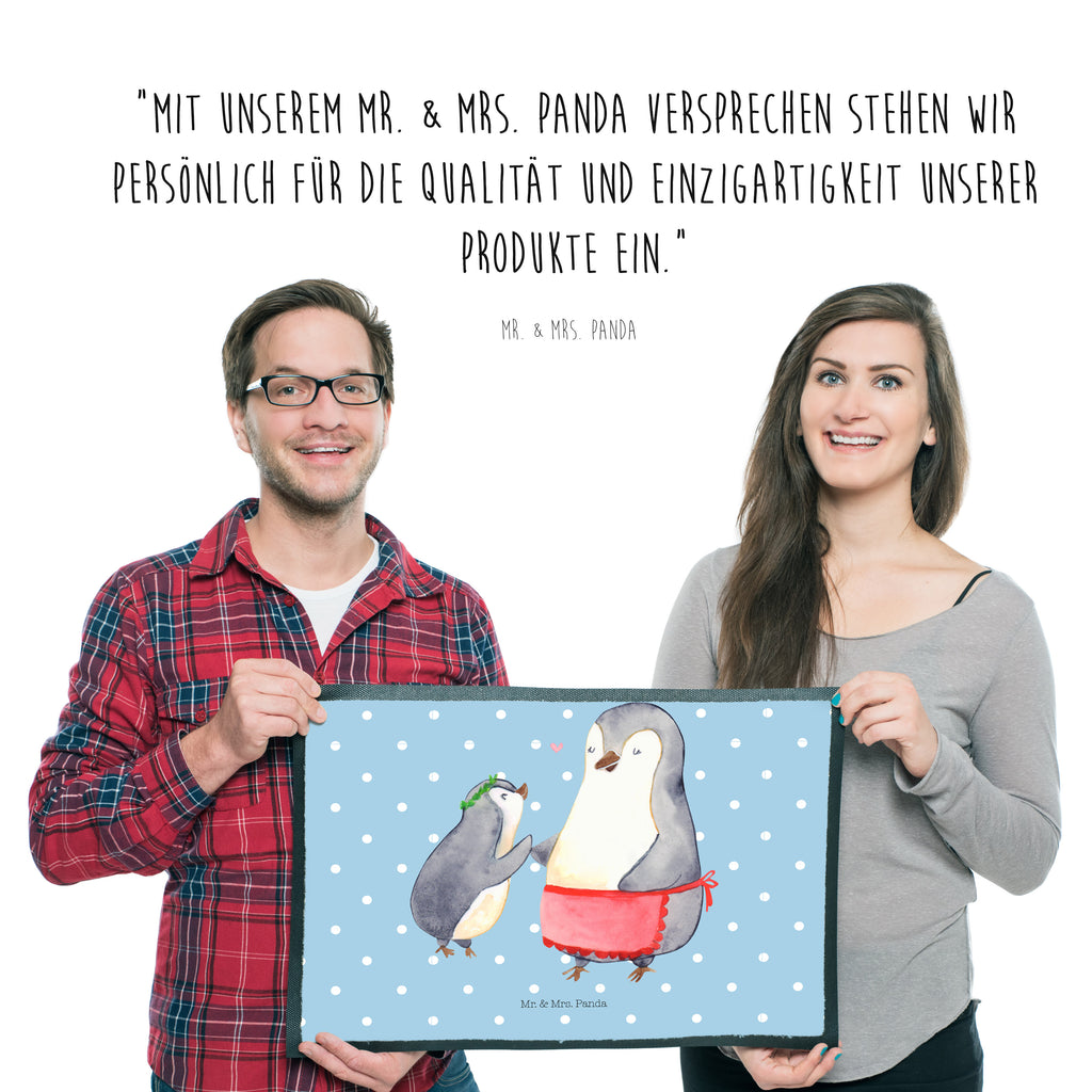 Fußmatte Pinguin mit Kind Geschenk, Muttertag, Mama, Mami, Mutti, Mutter, Geburststag Türvorleger, Schmutzmatte, Fußabtreter, Matte, Schmutzfänger, Fußabstreifer, Schmutzfangmatte, Türmatte, Motivfußmatte,  Haustürmatte, Vorleger  Familie, Vatertag, Muttertag, Bruder, Schwester, Mama, Papa, Oma, Opa