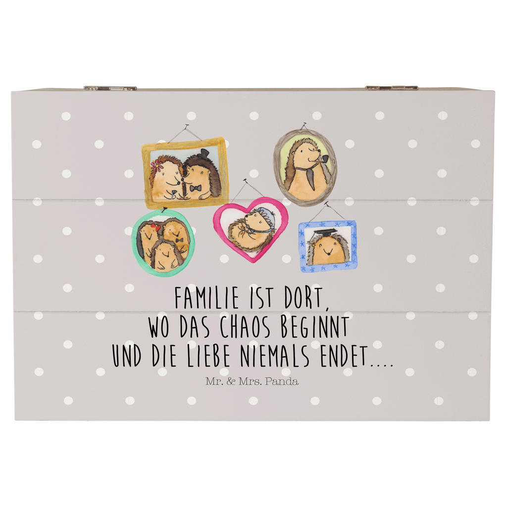 Holzkiste Igel Familie Holzkiste, Kiste, Schatzkiste, Truhe, Schatulle, XXL, Erinnerungsbox, Erinnerungskiste, Dekokiste, Aufbewahrungsbox, Familie, Vatertag, Muttertag, Bruder, Schwester, Mama, Papa, Oma, Opa, Liebe, Igel, Bilder, Zusammenhalt, Glück