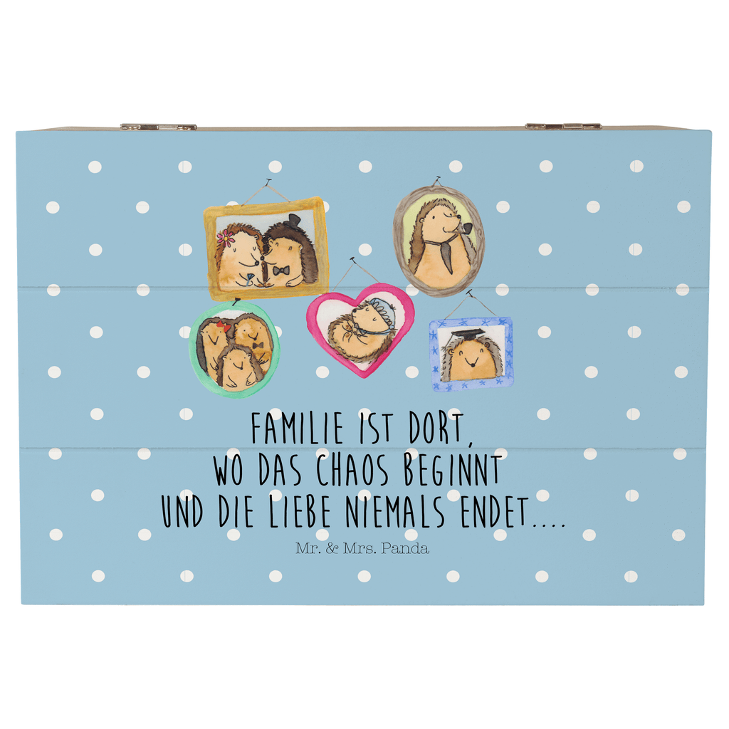 Holzkiste Igel Familie Holzkiste, Kiste, Schatzkiste, Truhe, Schatulle, XXL, Erinnerungsbox, Erinnerungskiste, Dekokiste, Aufbewahrungsbox, Familie, Vatertag, Muttertag, Bruder, Schwester, Mama, Papa, Oma, Opa, Liebe, Igel, Bilder, Zusammenhalt, Glück