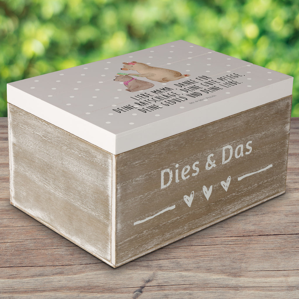 Holzkiste Bär mit Kind Holzkiste, Kiste, Schatzkiste, Truhe, Schatulle, XXL, Erinnerungsbox, Erinnerungskiste, Dekokiste, Aufbewahrungsbox, Familie, Vatertag, Muttertag, Bruder, Schwester, Mama, Papa, Oma, Opa, Geschenk, Mutti, Mutter