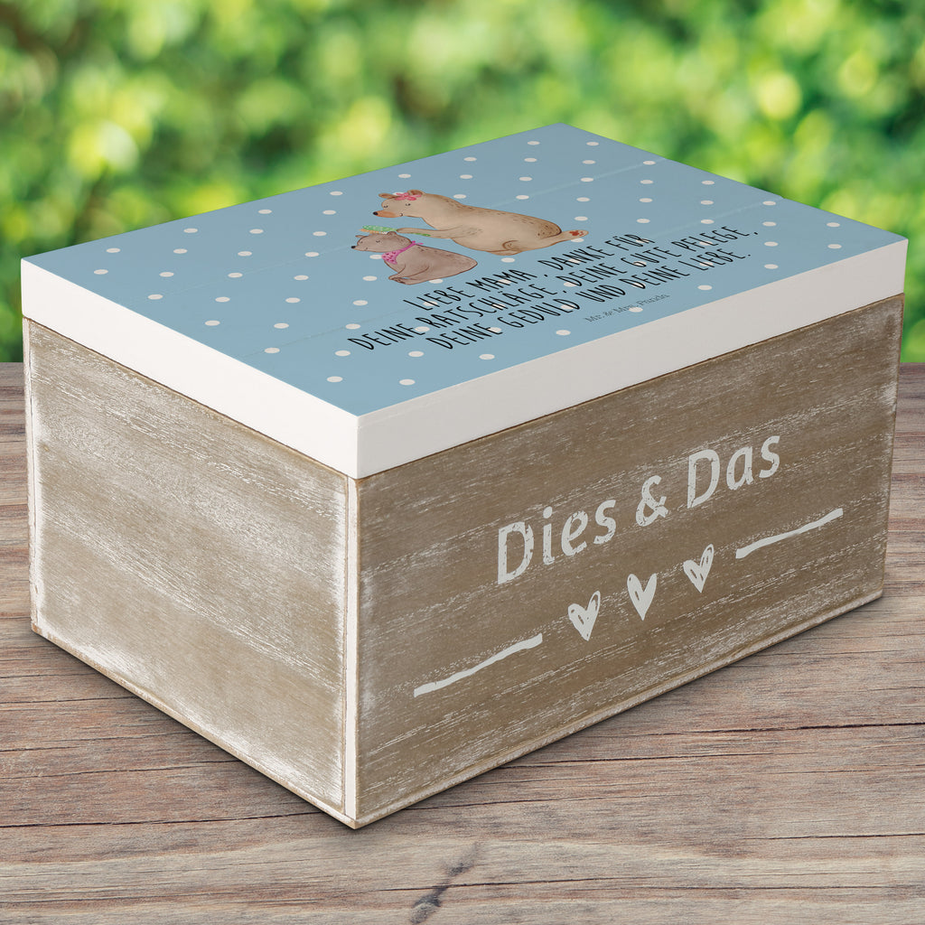 Holzkiste Bär mit Kind Holzkiste, Kiste, Schatzkiste, Truhe, Schatulle, XXL, Erinnerungsbox, Erinnerungskiste, Dekokiste, Aufbewahrungsbox, Familie, Vatertag, Muttertag, Bruder, Schwester, Mama, Papa, Oma, Opa, Geschenk, Mutti, Mutter