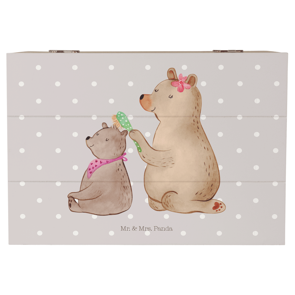 Holzkiste Bär mit Kind Holzkiste, Kiste, Schatzkiste, Truhe, Schatulle, XXL, Erinnerungsbox, Erinnerungskiste, Dekokiste, Aufbewahrungsbox, Familie, Vatertag, Muttertag, Bruder, Schwester, Mama, Papa, Oma, Opa, Geschenk, Mutti, Mutter
