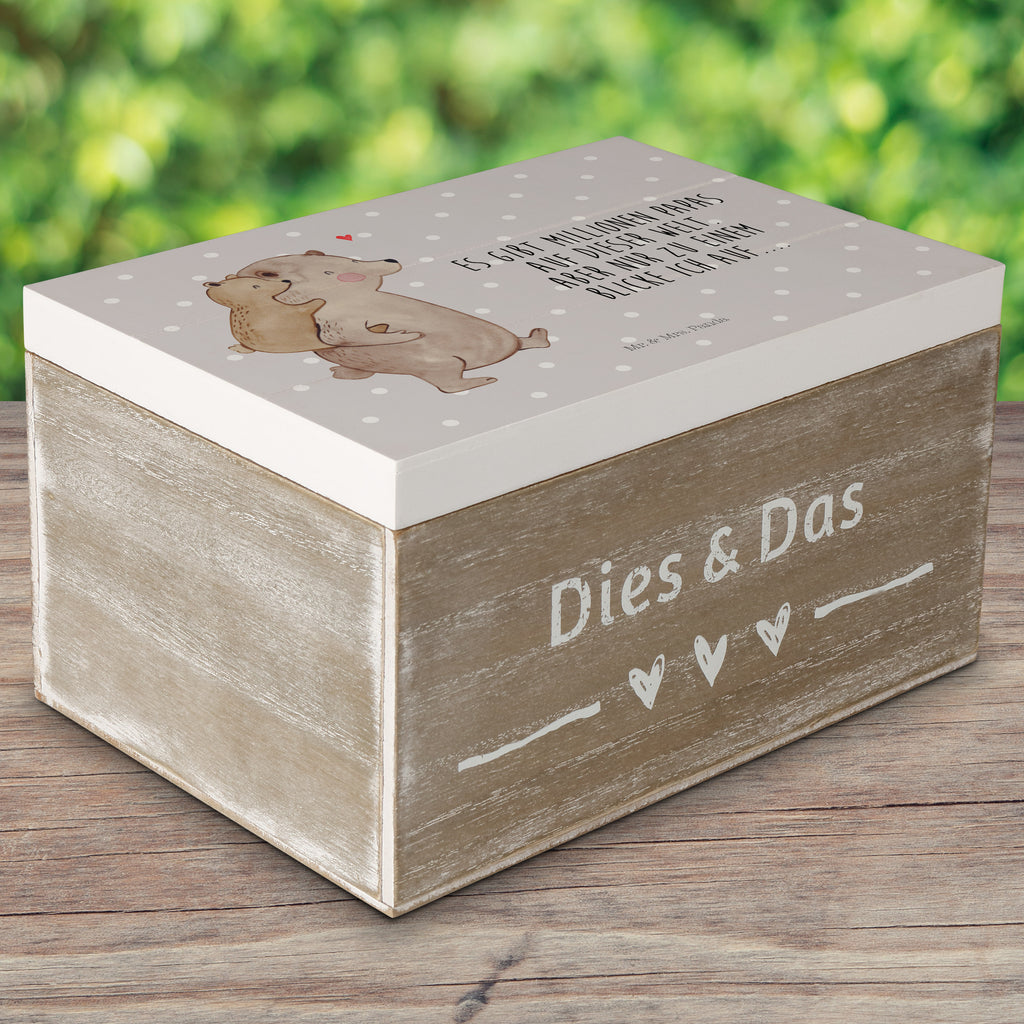 Holzkiste Papa Bär Holzkiste, Kiste, Schatzkiste, Truhe, Schatulle, XXL, Erinnerungsbox, Erinnerungskiste, Dekokiste, Aufbewahrungsbox, Familie, Vatertag, Muttertag, Bruder, Schwester, Mama, Papa, Oma, Opa, Geschenk, Vater, Papi, Vati, Onkel, Geburtstag