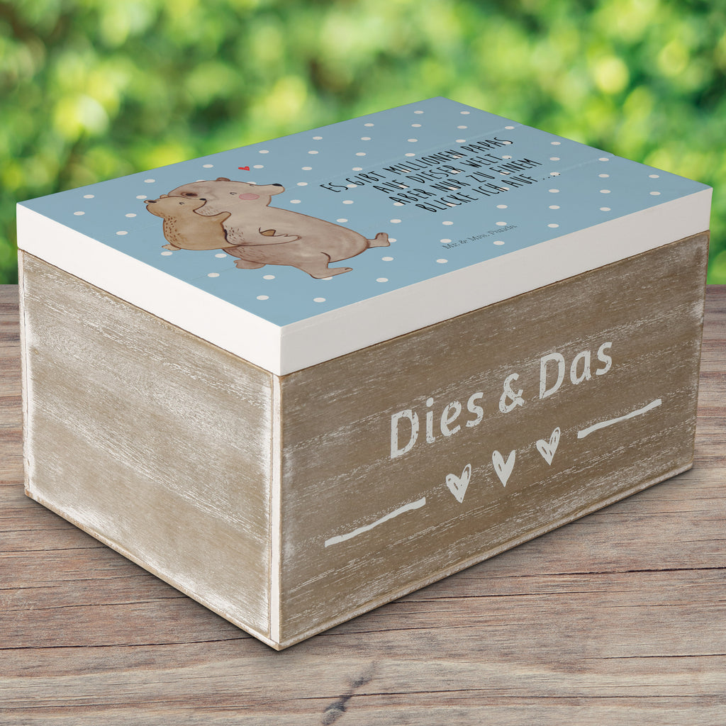 Holzkiste Papa Bär Holzkiste, Kiste, Schatzkiste, Truhe, Schatulle, XXL, Erinnerungsbox, Erinnerungskiste, Dekokiste, Aufbewahrungsbox, Familie, Vatertag, Muttertag, Bruder, Schwester, Mama, Papa, Oma, Opa, Geschenk, Vater, Papi, Vati, Onkel, Geburtstag