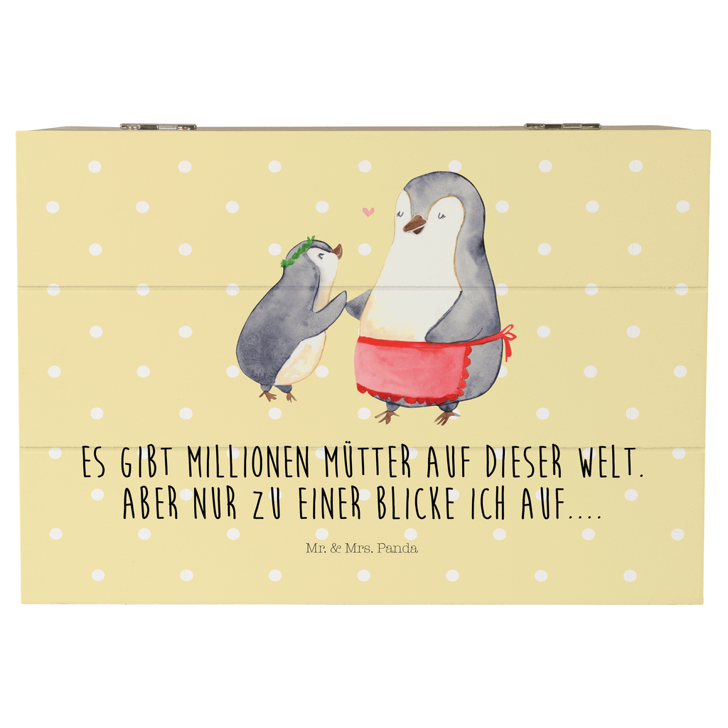 Holzkiste Pinguin mit Kind Holzkiste, Kiste, Schatzkiste, Truhe, Schatulle, XXL, Erinnerungsbox, Erinnerungskiste, Dekokiste, Aufbewahrungsbox, Familie, Vatertag, Muttertag, Bruder, Schwester, Mama, Papa, Oma, Opa, Geschenk, Mami, Mutti, Mutter, Geburststag