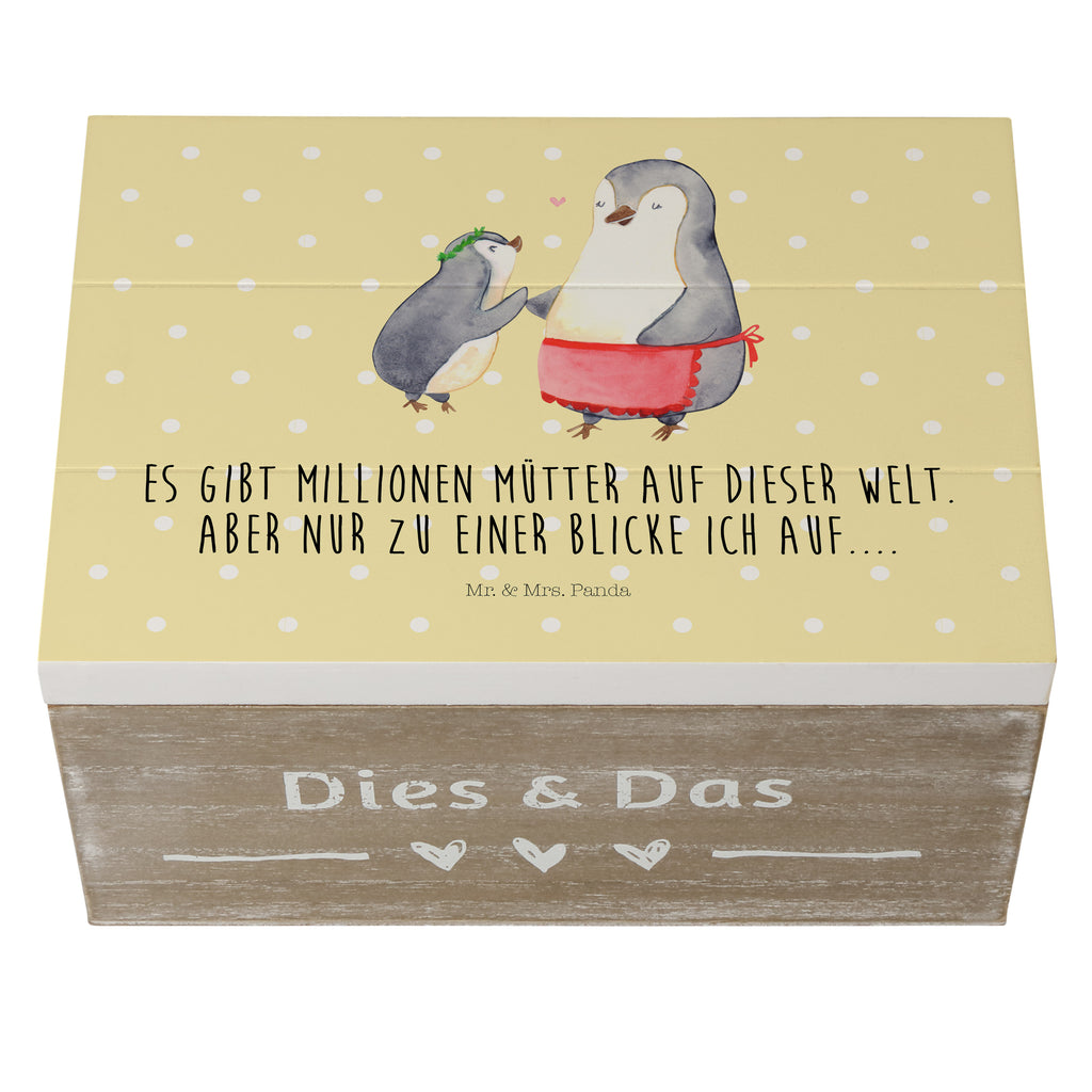 Holzkiste Pinguin mit Kind Holzkiste, Kiste, Schatzkiste, Truhe, Schatulle, XXL, Erinnerungsbox, Erinnerungskiste, Dekokiste, Aufbewahrungsbox, Familie, Vatertag, Muttertag, Bruder, Schwester, Mama, Papa, Oma, Opa, Geschenk, Mami, Mutti, Mutter, Geburststag