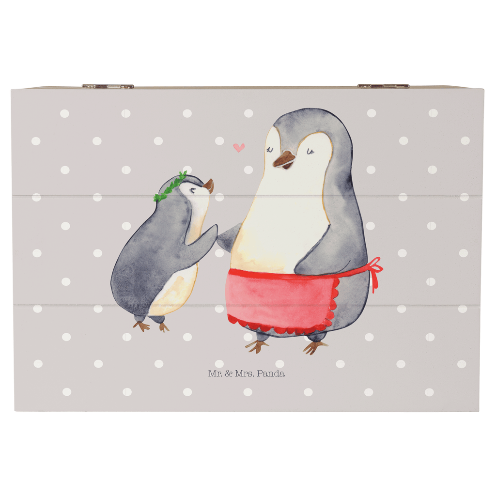 Holzkiste Pinguin mit Kind Holzkiste, Kiste, Schatzkiste, Truhe, Schatulle, XXL, Erinnerungsbox, Erinnerungskiste, Dekokiste, Aufbewahrungsbox, Familie, Vatertag, Muttertag, Bruder, Schwester, Mama, Papa, Oma, Opa, Geschenk, Mami, Mutti, Mutter, Geburststag