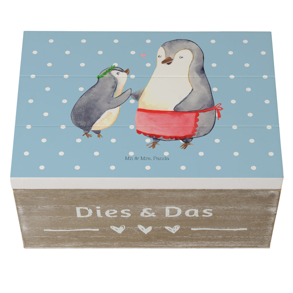 Holzkiste Pinguin mit Kind Holzkiste, Kiste, Schatzkiste, Truhe, Schatulle, XXL, Erinnerungsbox, Erinnerungskiste, Dekokiste, Aufbewahrungsbox, Familie, Vatertag, Muttertag, Bruder, Schwester, Mama, Papa, Oma, Opa, Geschenk, Mami, Mutti, Mutter, Geburststag