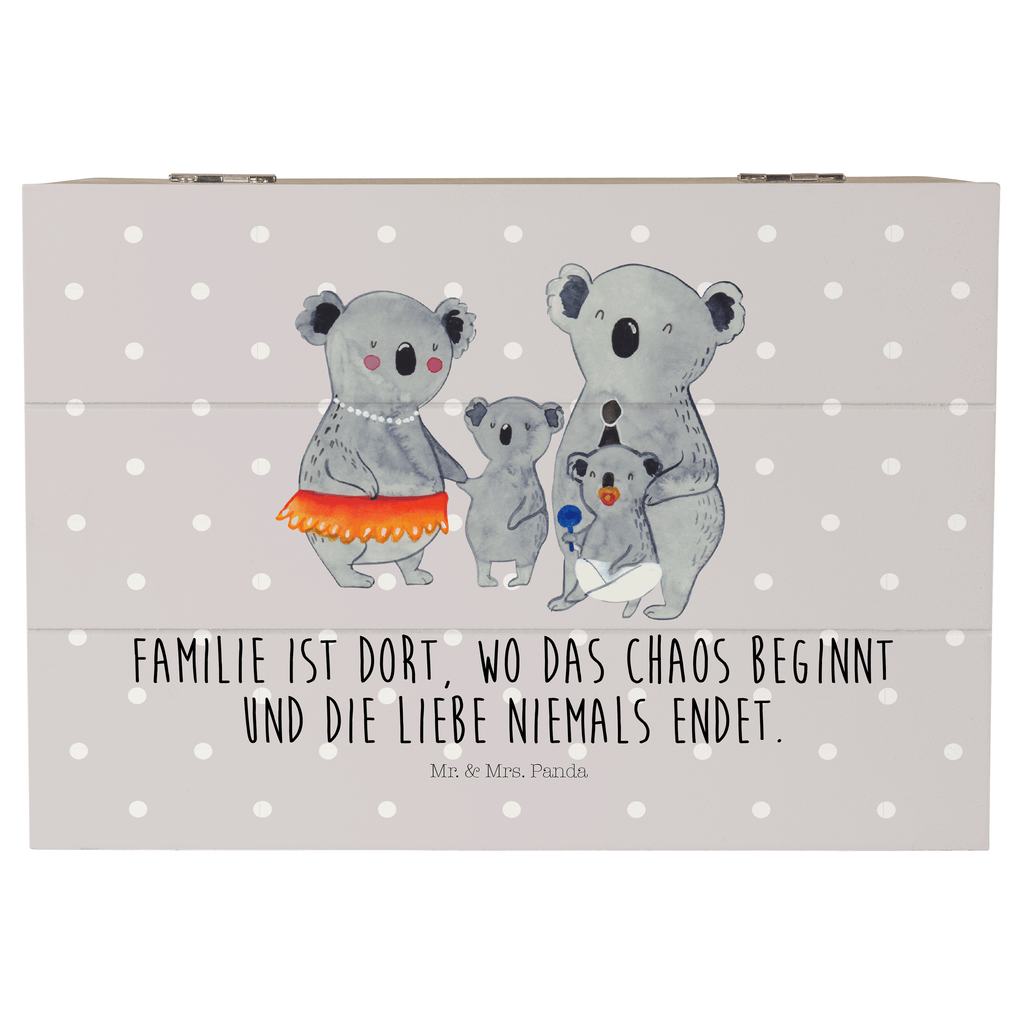 Holzkiste Koala Familie Holzkiste, Kiste, Schatzkiste, Truhe, Schatulle, XXL, Erinnerungsbox, Erinnerungskiste, Dekokiste, Aufbewahrungsbox, Familie, Vatertag, Muttertag, Bruder, Schwester, Mama, Papa, Oma, Opa, Koala, Koalas, Family, Kinder, Geschwister, Familienleben
