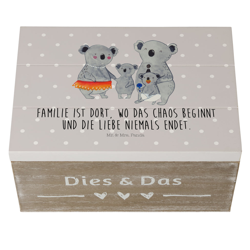 Holzkiste Koala Familie Holzkiste, Kiste, Schatzkiste, Truhe, Schatulle, XXL, Erinnerungsbox, Erinnerungskiste, Dekokiste, Aufbewahrungsbox, Familie, Vatertag, Muttertag, Bruder, Schwester, Mama, Papa, Oma, Opa, Koala, Koalas, Family, Kinder, Geschwister, Familienleben