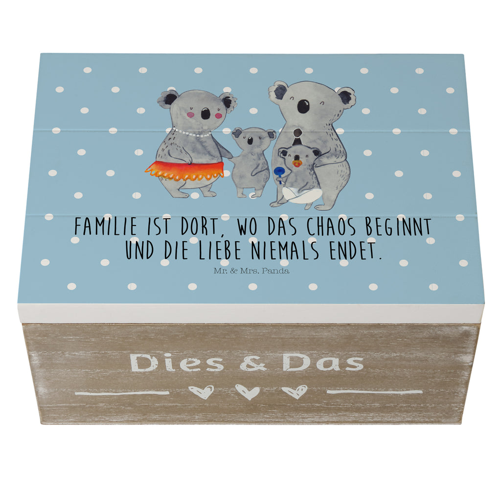 Holzkiste Koala Familie Holzkiste, Kiste, Schatzkiste, Truhe, Schatulle, XXL, Erinnerungsbox, Erinnerungskiste, Dekokiste, Aufbewahrungsbox, Familie, Vatertag, Muttertag, Bruder, Schwester, Mama, Papa, Oma, Opa, Koala, Koalas, Family, Kinder, Geschwister, Familienleben