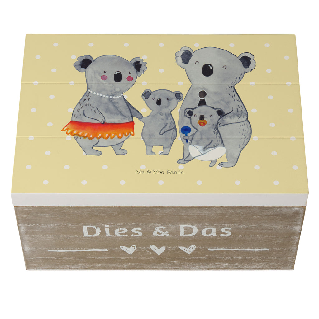 Holzkiste Koala Familie Holzkiste, Kiste, Schatzkiste, Truhe, Schatulle, XXL, Erinnerungsbox, Erinnerungskiste, Dekokiste, Aufbewahrungsbox, Familie, Vatertag, Muttertag, Bruder, Schwester, Mama, Papa, Oma, Opa, Koala, Koalas, Family, Kinder, Geschwister, Familienleben
