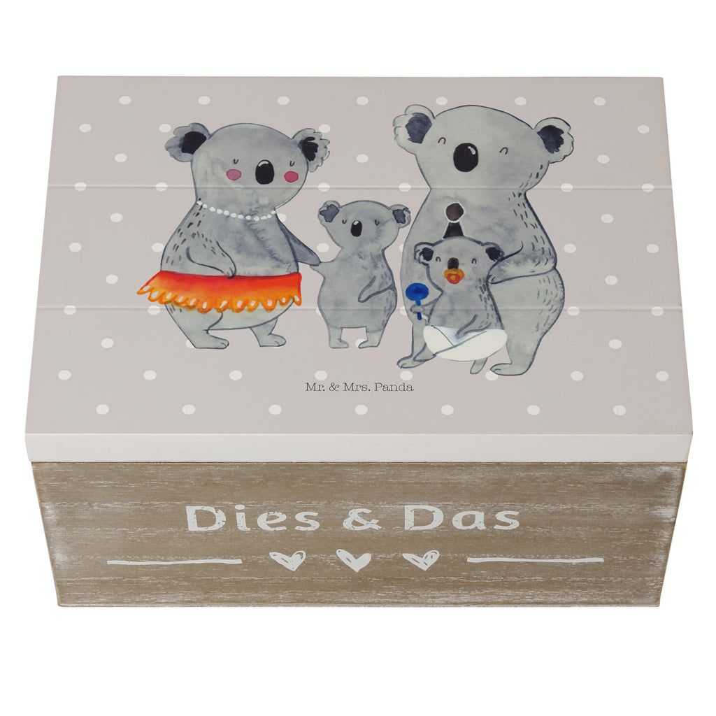 Holzkiste Koala Familie Holzkiste, Kiste, Schatzkiste, Truhe, Schatulle, XXL, Erinnerungsbox, Erinnerungskiste, Dekokiste, Aufbewahrungsbox, Familie, Vatertag, Muttertag, Bruder, Schwester, Mama, Papa, Oma, Opa, Koala, Koalas, Family, Kinder, Geschwister, Familienleben
