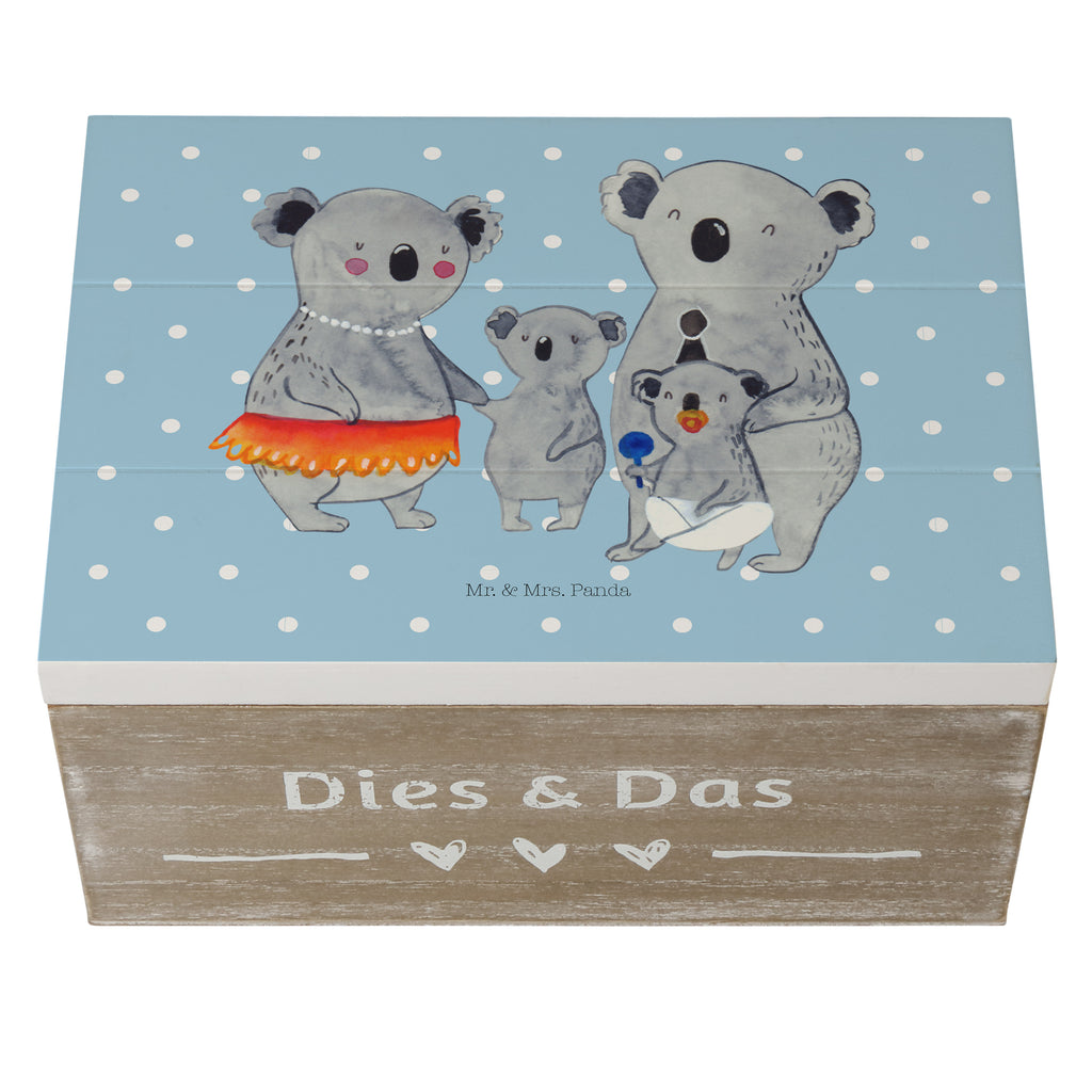 Holzkiste Koala Familie Holzkiste, Kiste, Schatzkiste, Truhe, Schatulle, XXL, Erinnerungsbox, Erinnerungskiste, Dekokiste, Aufbewahrungsbox, Familie, Vatertag, Muttertag, Bruder, Schwester, Mama, Papa, Oma, Opa, Koala, Koalas, Family, Kinder, Geschwister, Familienleben