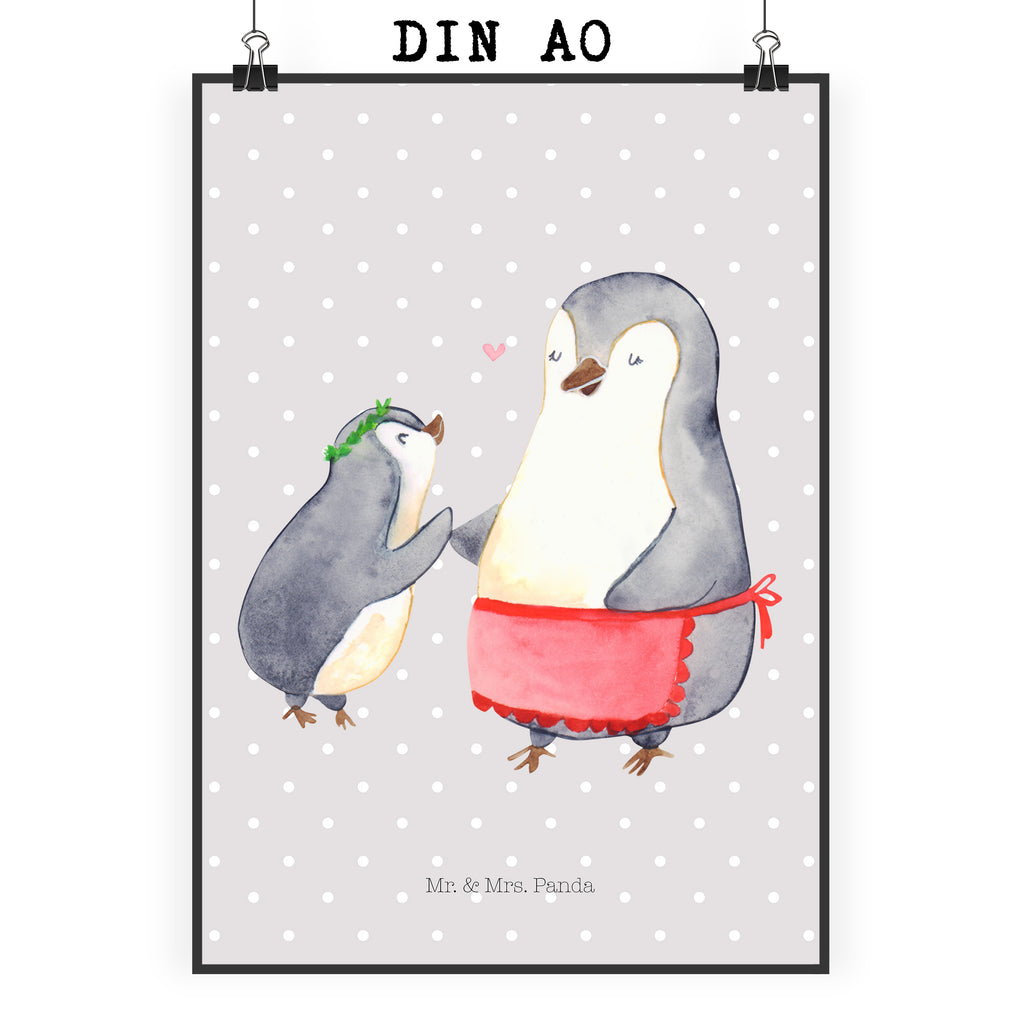 Poster Pinguin mit Kind Geschenk, Muttertag, Mama, Mami, Mutti, Mutter, Geburststag Poster, Wandposter, Bild, Wanddeko, Küchenposter, Kinderposter, Wanddeko Bild, Raumdekoration, Wanddekoration, Handgemaltes Poster, Mr. & Mrs. Panda Poster, Designposter, Kunstdruck, Posterdruck  Familie, Vatertag, Muttertag, Bruder, Schwester, Mama, Papa, Oma, Opa