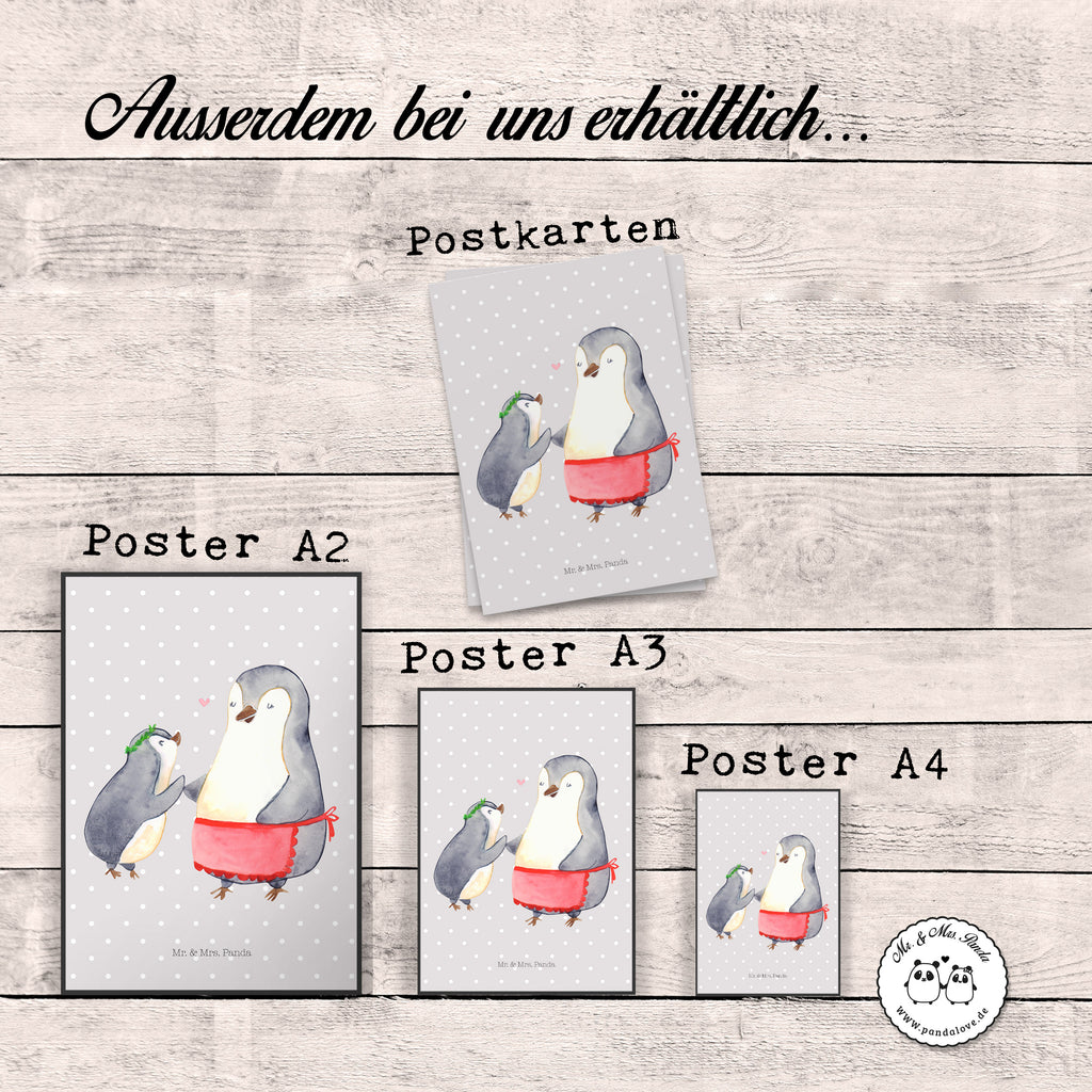 Poster Pinguin mit Kind Geschenk, Muttertag, Mama, Mami, Mutti, Mutter, Geburststag Poster, Wandposter, Bild, Wanddeko, Küchenposter, Kinderposter, Wanddeko Bild, Raumdekoration, Wanddekoration, Handgemaltes Poster, Mr. & Mrs. Panda Poster, Designposter, Kunstdruck, Posterdruck  Familie, Vatertag, Muttertag, Bruder, Schwester, Mama, Papa, Oma, Opa