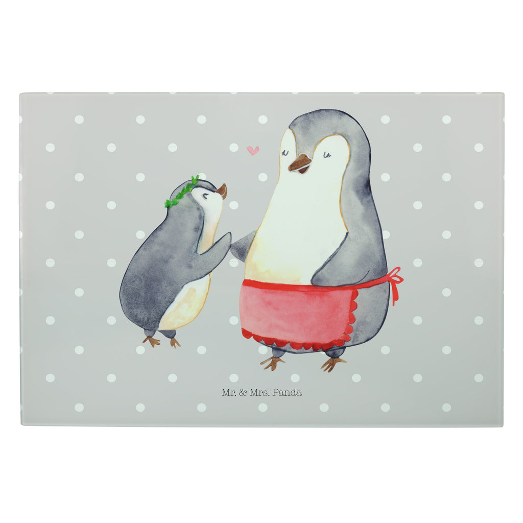 Medium Glas Schneidbrett Pinguin mit Kind Glasschneidebrett, Schneidebrett, Familie, Vatertag, Muttertag, Bruder, Schwester, Mama, Papa, Oma, Opa, Geschenk, Mami, Mutti, Mutter, Geburststag
