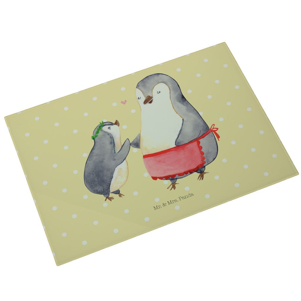 Medium Glas Schneidbrett Pinguin mit Kind Glasschneidebrett, Schneidebrett, Familie, Vatertag, Muttertag, Bruder, Schwester, Mama, Papa, Oma, Opa, Geschenk, Mami, Mutti, Mutter, Geburststag