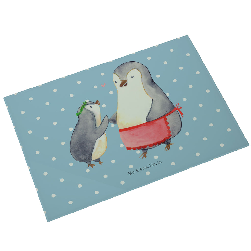 Medium Glas Schneidbrett Pinguin mit Kind Glasschneidebrett, Schneidebrett, Familie, Vatertag, Muttertag, Bruder, Schwester, Mama, Papa, Oma, Opa, Geschenk, Mami, Mutti, Mutter, Geburststag