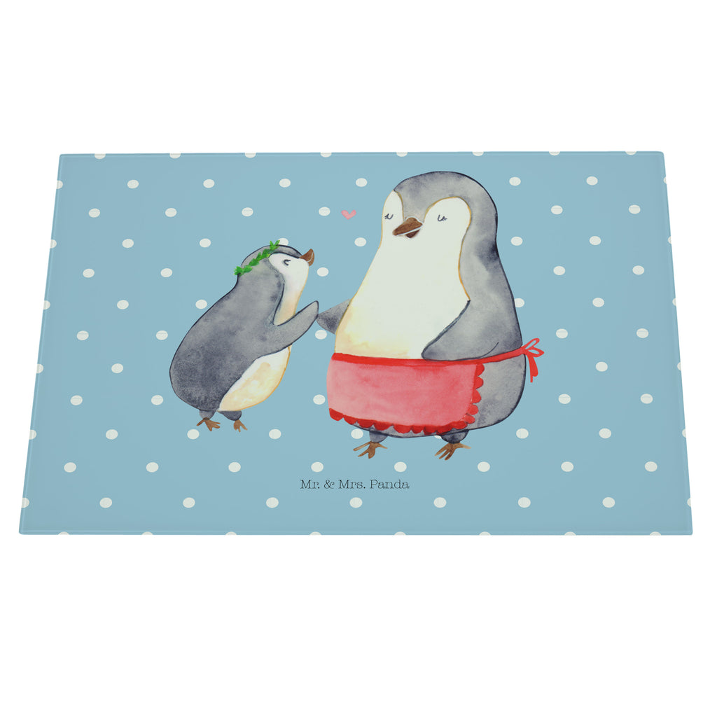 Medium Glas Schneidbrett Pinguin mit Kind Glasschneidebrett, Schneidebrett, Familie, Vatertag, Muttertag, Bruder, Schwester, Mama, Papa, Oma, Opa, Geschenk, Mami, Mutti, Mutter, Geburststag
