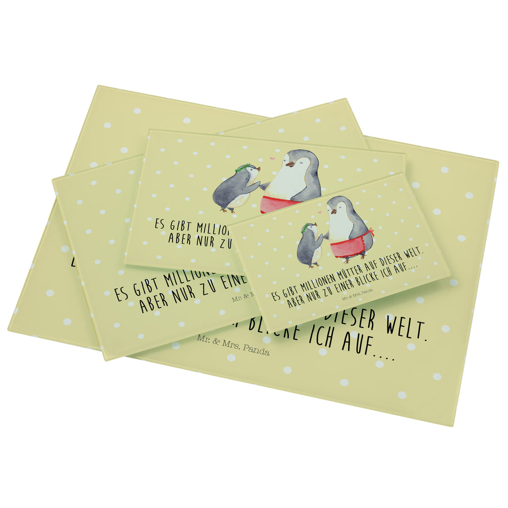 Medium Glas Schneidbrett Pinguin mit Kind Glasschneidebrett, Schneidebrett, Familie, Vatertag, Muttertag, Bruder, Schwester, Mama, Papa, Oma, Opa, Geschenk, Mami, Mutti, Mutter, Geburststag