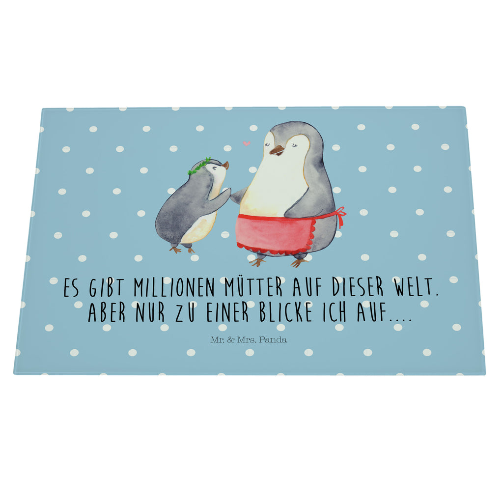Medium Glas Schneidbrett Pinguin mit Kind Glasschneidebrett, Schneidebrett, Familie, Vatertag, Muttertag, Bruder, Schwester, Mama, Papa, Oma, Opa, Geschenk, Mami, Mutti, Mutter, Geburststag