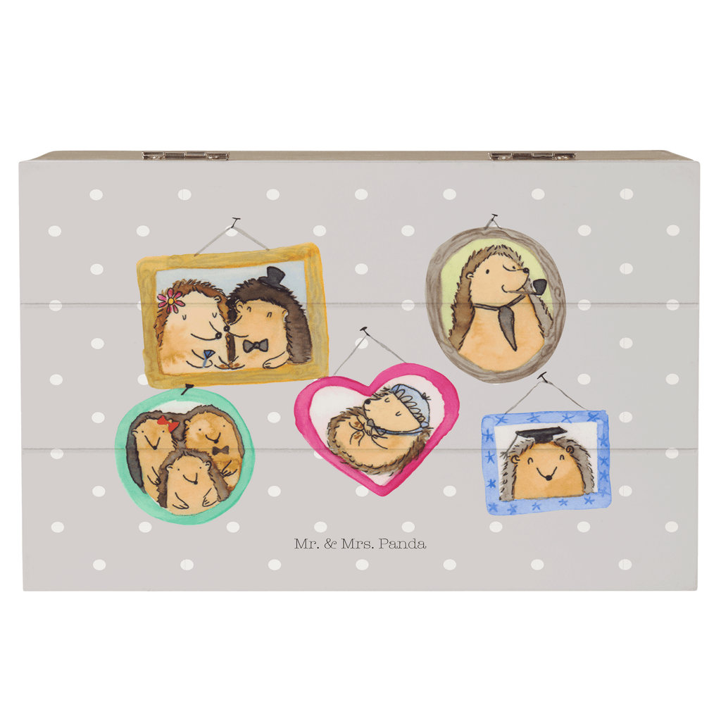 Holzkiste Igel Familie Holzkiste, Kiste, Schatzkiste, Truhe, Schatulle, XXL, Erinnerungsbox, Erinnerungskiste, Dekokiste, Aufbewahrungsbox, Familie, Vatertag, Muttertag, Bruder, Schwester, Mama, Papa, Oma, Opa, Liebe, Igel, Bilder, Zusammenhalt, Glück