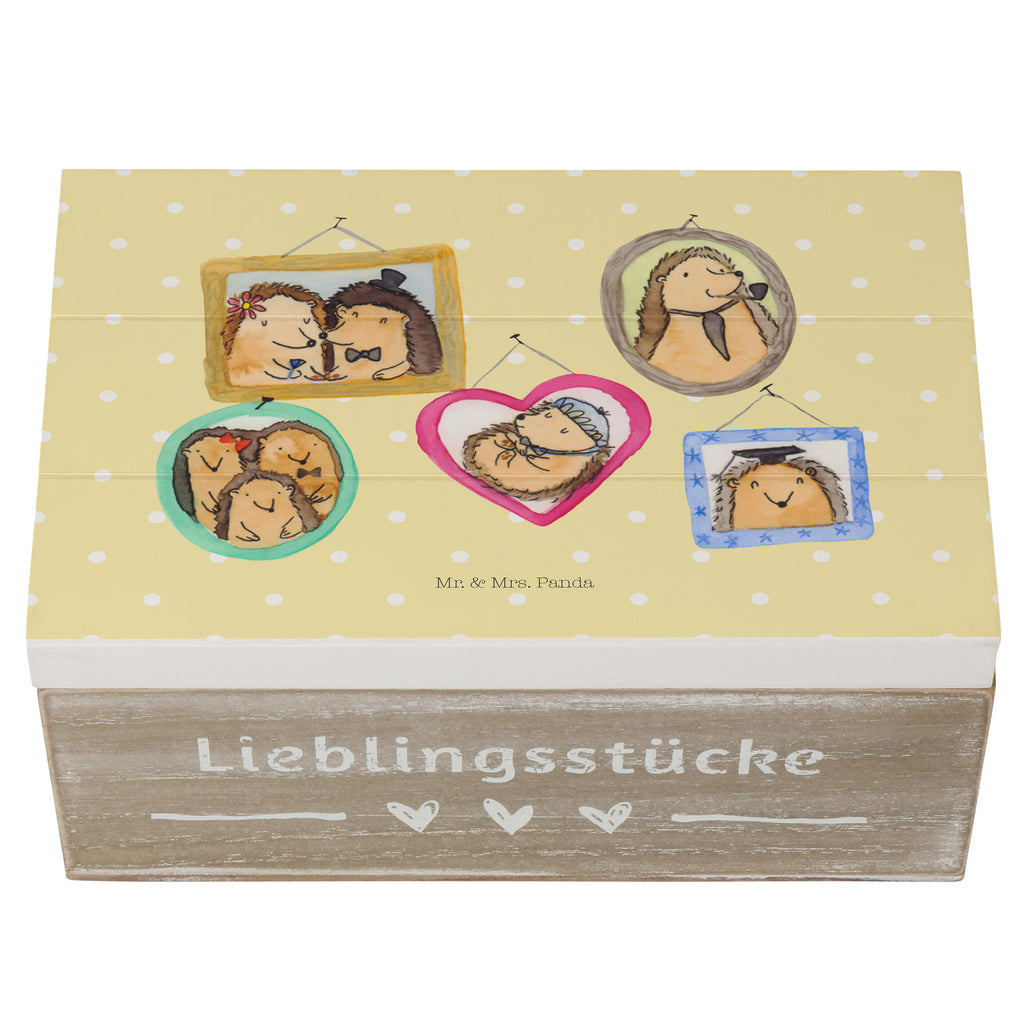 Holzkiste Igel Familie Holzkiste, Kiste, Schatzkiste, Truhe, Schatulle, XXL, Erinnerungsbox, Erinnerungskiste, Dekokiste, Aufbewahrungsbox, Familie, Vatertag, Muttertag, Bruder, Schwester, Mama, Papa, Oma, Opa, Liebe, Igel, Bilder, Zusammenhalt, Glück