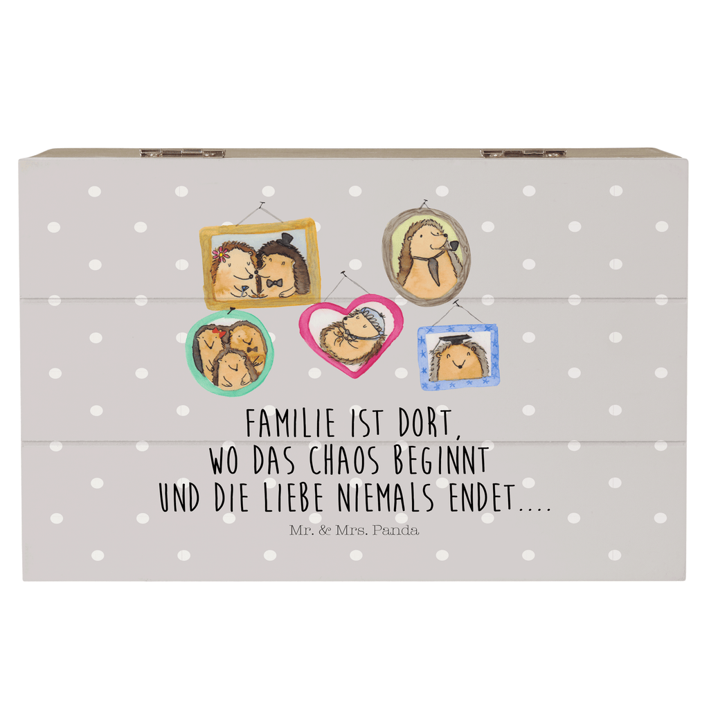 Holzkiste Igel Familie Holzkiste, Kiste, Schatzkiste, Truhe, Schatulle, XXL, Erinnerungsbox, Erinnerungskiste, Dekokiste, Aufbewahrungsbox, Familie, Vatertag, Muttertag, Bruder, Schwester, Mama, Papa, Oma, Opa, Liebe, Igel, Bilder, Zusammenhalt, Glück