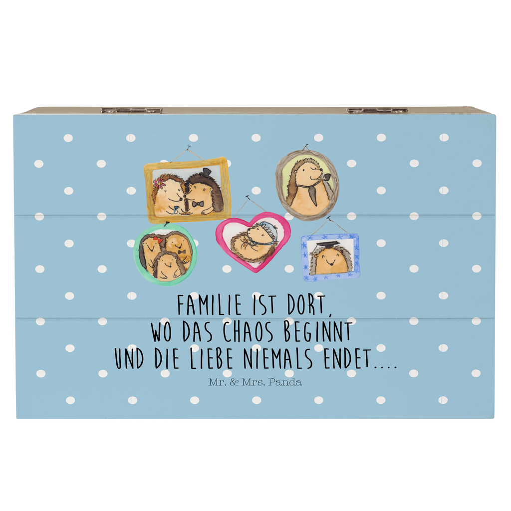 Holzkiste Igel Familie Holzkiste, Kiste, Schatzkiste, Truhe, Schatulle, XXL, Erinnerungsbox, Erinnerungskiste, Dekokiste, Aufbewahrungsbox, Familie, Vatertag, Muttertag, Bruder, Schwester, Mama, Papa, Oma, Opa, Liebe, Igel, Bilder, Zusammenhalt, Glück