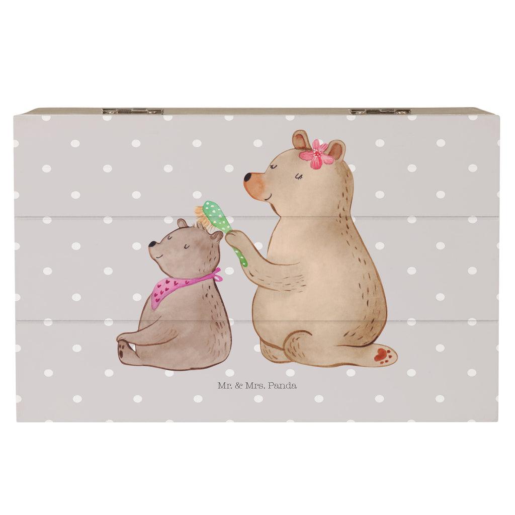 Holzkiste Bär mit Kind Holzkiste, Kiste, Schatzkiste, Truhe, Schatulle, XXL, Erinnerungsbox, Erinnerungskiste, Dekokiste, Aufbewahrungsbox, Familie, Vatertag, Muttertag, Bruder, Schwester, Mama, Papa, Oma, Opa, Geschenk, Mutti, Mutter