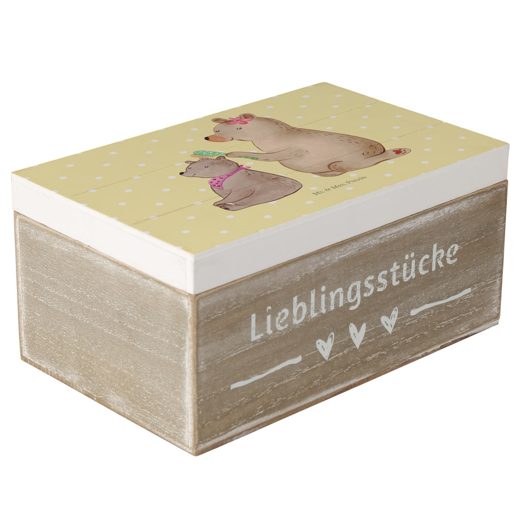 Holzkiste Bär mit Kind Holzkiste, Kiste, Schatzkiste, Truhe, Schatulle, XXL, Erinnerungsbox, Erinnerungskiste, Dekokiste, Aufbewahrungsbox, Familie, Vatertag, Muttertag, Bruder, Schwester, Mama, Papa, Oma, Opa, Geschenk, Mutti, Mutter