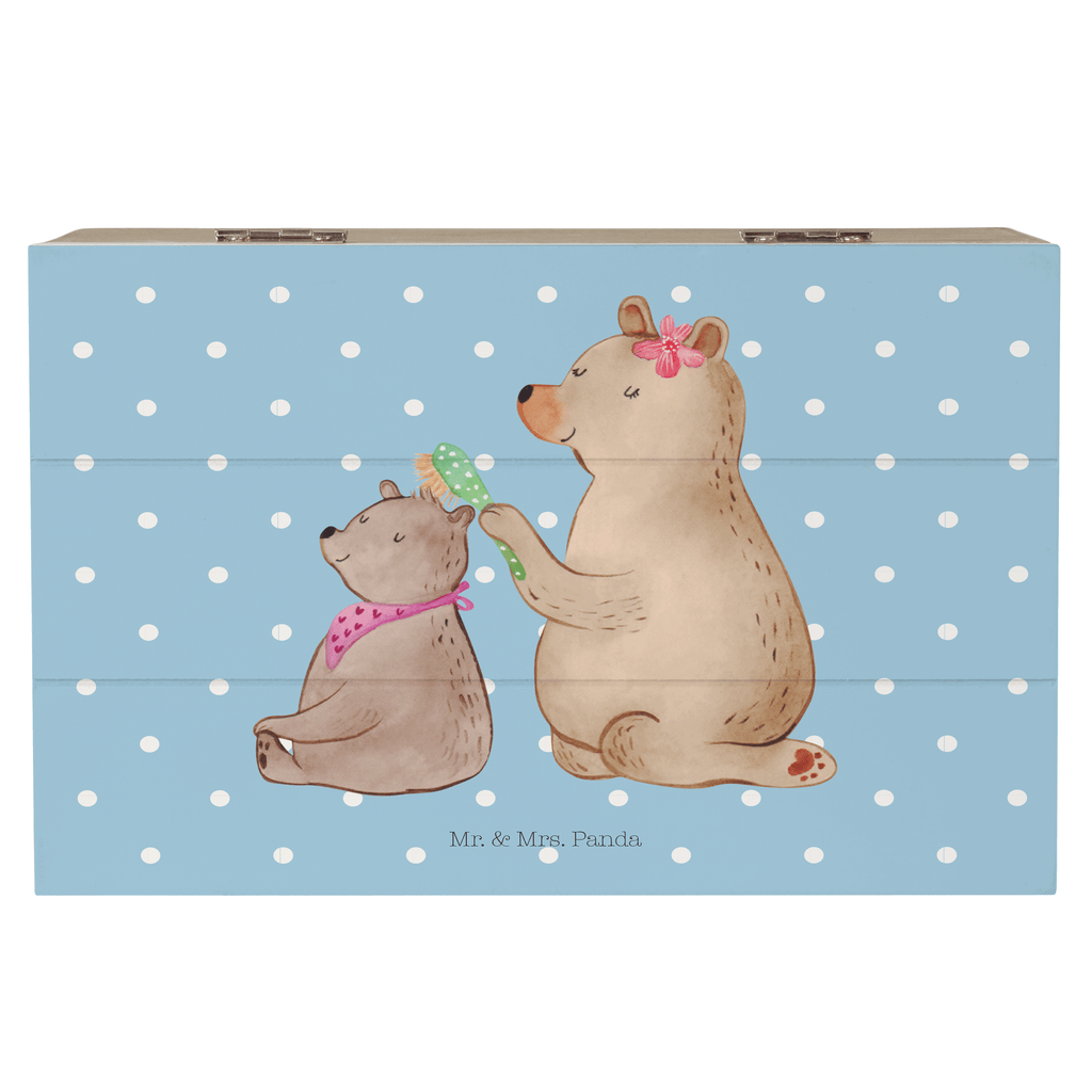 Holzkiste Bär mit Kind Holzkiste, Kiste, Schatzkiste, Truhe, Schatulle, XXL, Erinnerungsbox, Erinnerungskiste, Dekokiste, Aufbewahrungsbox, Familie, Vatertag, Muttertag, Bruder, Schwester, Mama, Papa, Oma, Opa, Geschenk, Mutti, Mutter