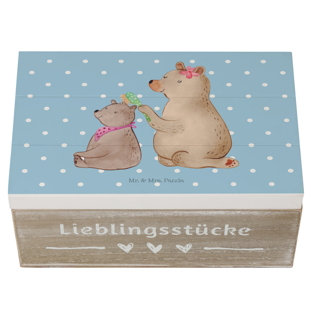 Holzkiste Bär mit Kind Holzkiste, Kiste, Schatzkiste, Truhe, Schatulle, XXL, Erinnerungsbox, Erinnerungskiste, Dekokiste, Aufbewahrungsbox, Familie, Vatertag, Muttertag, Bruder, Schwester, Mama, Papa, Oma, Opa, Geschenk, Mutti, Mutter